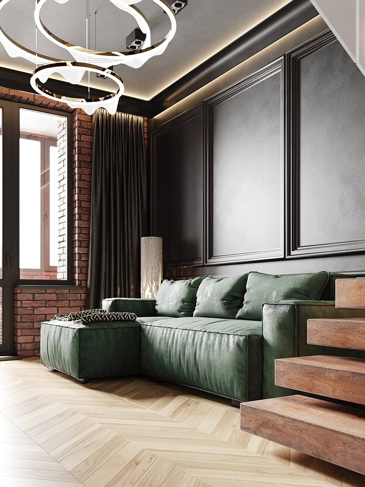 Дизайн-проект двухуровневой квартиры в стиле лофт Дизайн-проект двухуровневой квартиры в стиле лофт