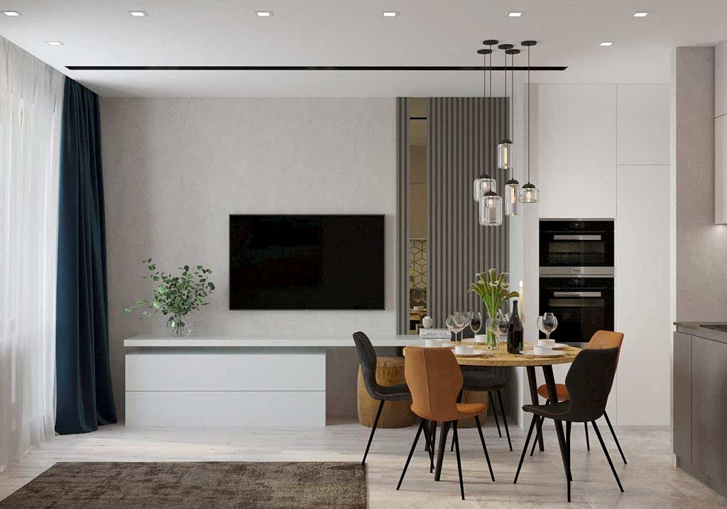 Дизайн-проект студии с уютным балконом Дизайн-проект квартиры-студии