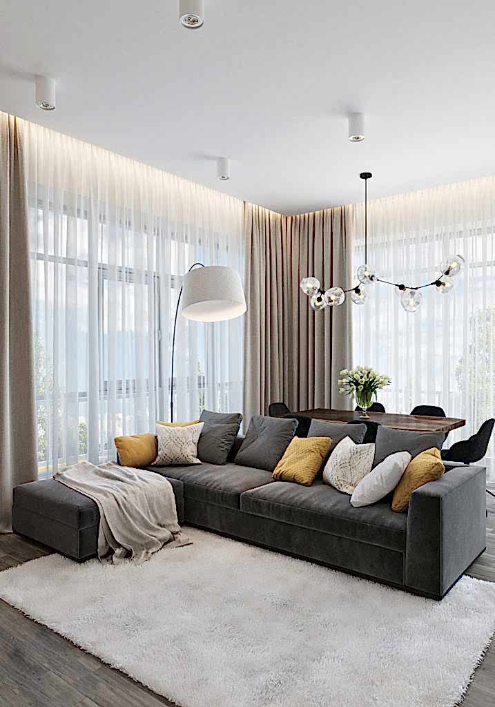 Дизайн-проект двухкомнатной квартиры на Петербургской Ремонт гостиной