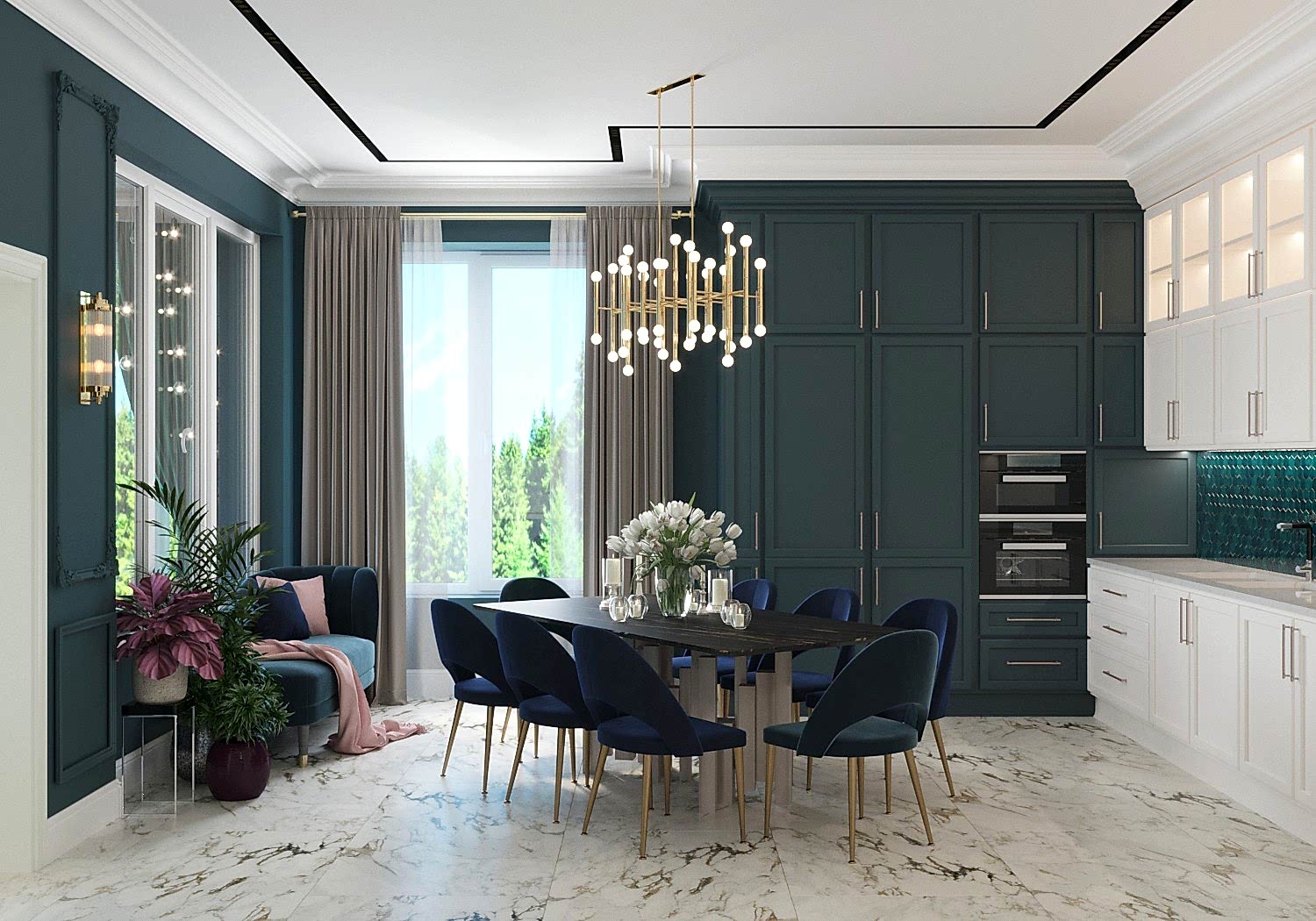 Дизайн-проект 3-этажного дома в Алматы Дизайн проект таунхауса