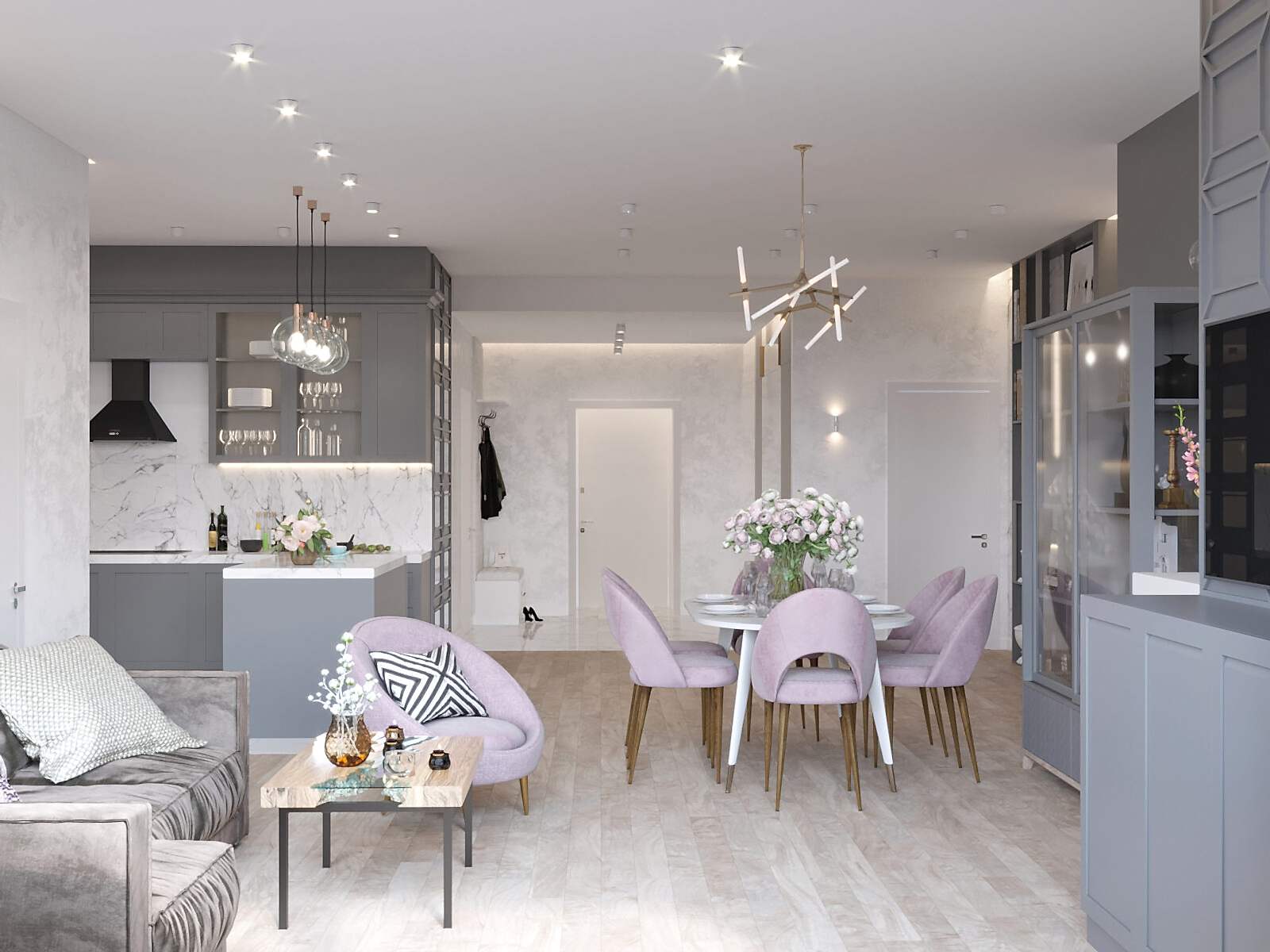 Дизайн-проект трехкомнатной квартиры в ЖК Лазурные небеса Дизайн квартиры