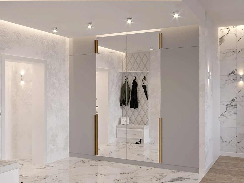 Дизайн-проект трехкомнатной квартиры в ЖК Лазурные небеса