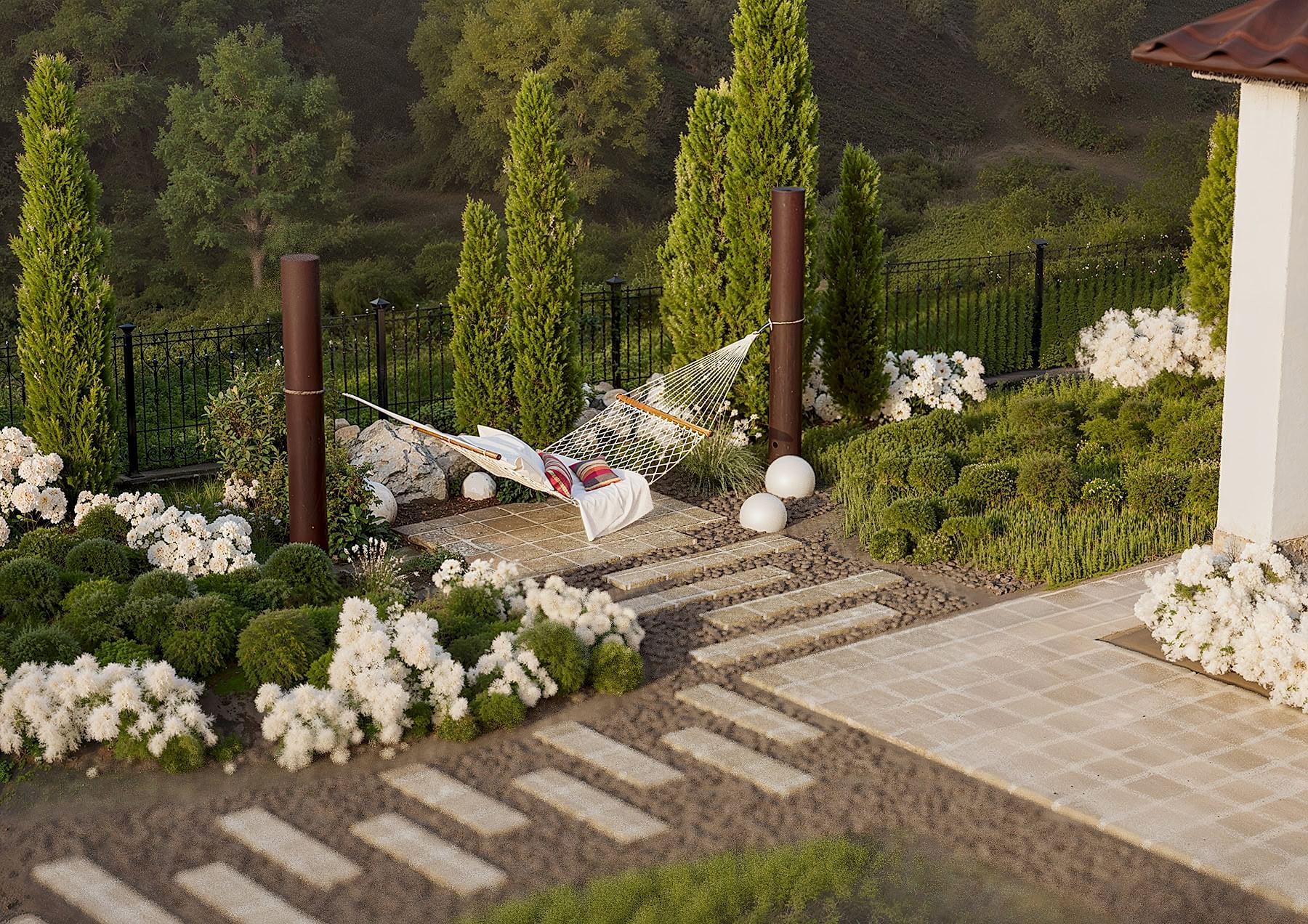 Ландшафтный дизайн загородного дома г. Алматы Рублево-Успенское шоссе Ландшафтный дизайн загородного дома г. Алматы Рублево-Успенское шоссе